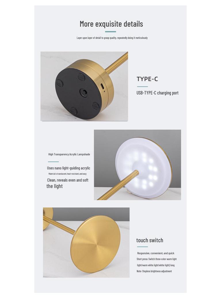 LED Retro Touch Table Lamp – Induction Flying Saucer Design for Hotels & Restaurants, Rechargeable I-Shaped Metal Lighting Fixture.