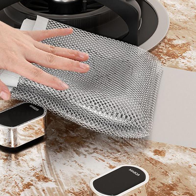 Металлическая проволока из стальной проволоки, тряпки, бытовая кухонная кастрюля, сковорода, мытье посуды, двухстороннее чистящее полотенце, тряпка для мытья посуды, оптовая продажа