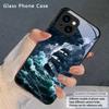 Морская буря маленький парусник Для iPhone 17 Pro Max 16 E 15 Plus 14 Pro 13 12mini 11 Air XS Max 5 6 7 8Plus SE Черный стеклянный чехол для телефона