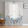 Blue Flower Butterfly Sheer Curtains For Living Room Bedroom Kids Room Tulle Window Treatment Drapes