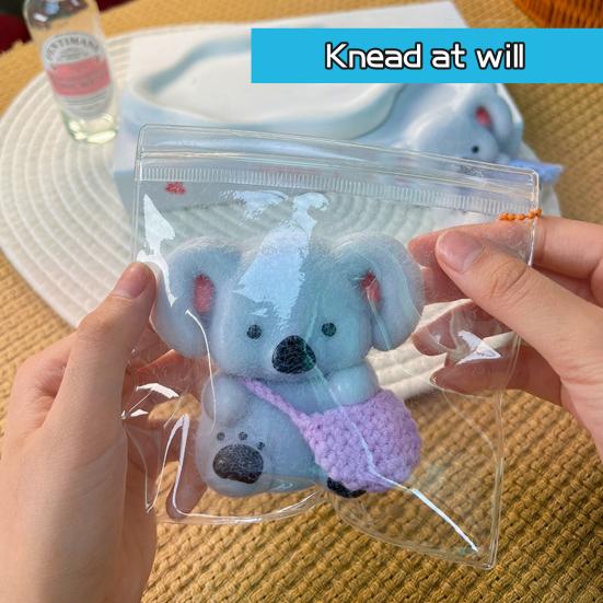 Мультяшная коала, сжимающая игрушку, ручная работа, антистрессовая игрушка для сидящей коалы, сенсорная игрушка для детей, подростков и взрослых, мягкий мяч для снятия стресса, игрушка-фиджет в виде животного