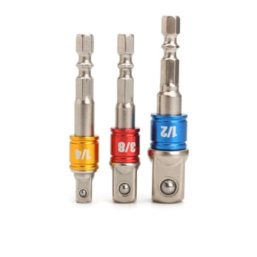 Hex Shaft Socket Adapter Set | Made of Durable Chrome Vanadium Steel | Compatible with Impact Bits, Hex Wrenches, and Driver Bits, Impact Sockets, Soc