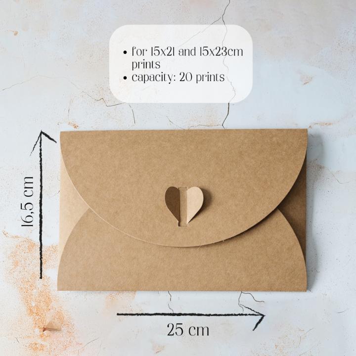 Heart Envelope, Case For 20 Photos 15X23 , 10 Pcs