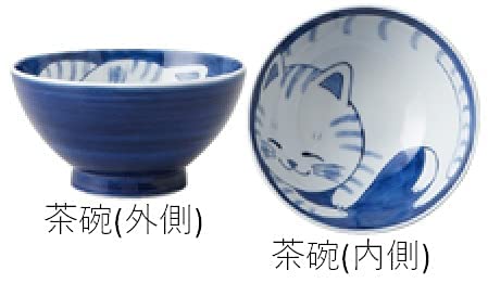 Кошачья керамика Некочигура (тигр) Набор из 5 предметов, легкая посуда (усукару), сделано в Японии, Мино-яки