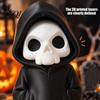 Black Robed Skeleton Statue 3D Printed Grim Reaper Figurine, Gothic Robe Statue, Model Mini Toy for Halloween Desktop Decoration Sculpture