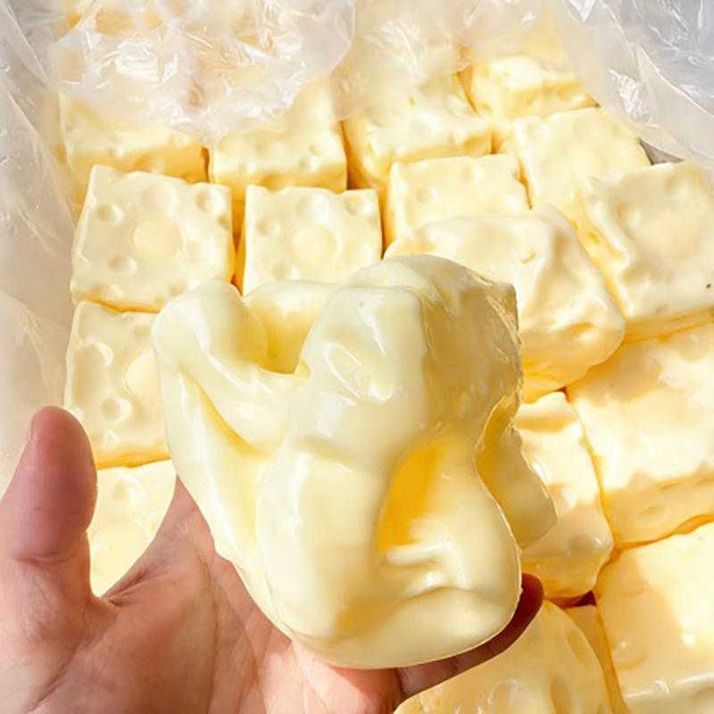 Мячик-антистресс в форме сыра, изготовленный из кокосового масла, ручной работы, пластиковый, не отскакивающий, для вечеринок, подарков и сувениров.