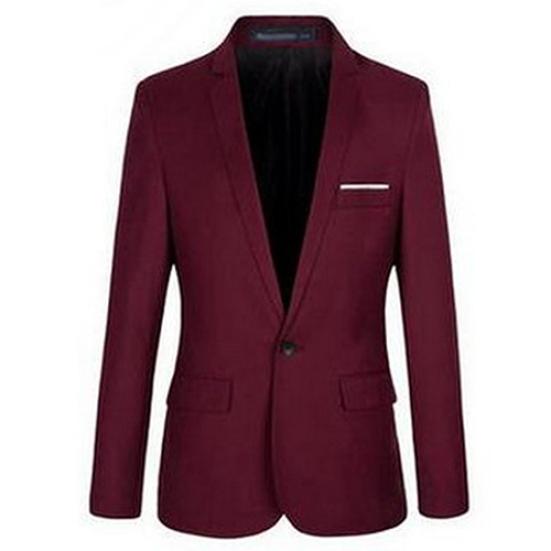 Мужская мода Slim Fit формальный костюм на одной пуговице пиджак пальто куртка верхняя одежда топ