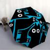 1pc Cat Blue Automatic Open/Close Umbrella, Portable Folding Umbrella, Compact Travel Umbrella for014