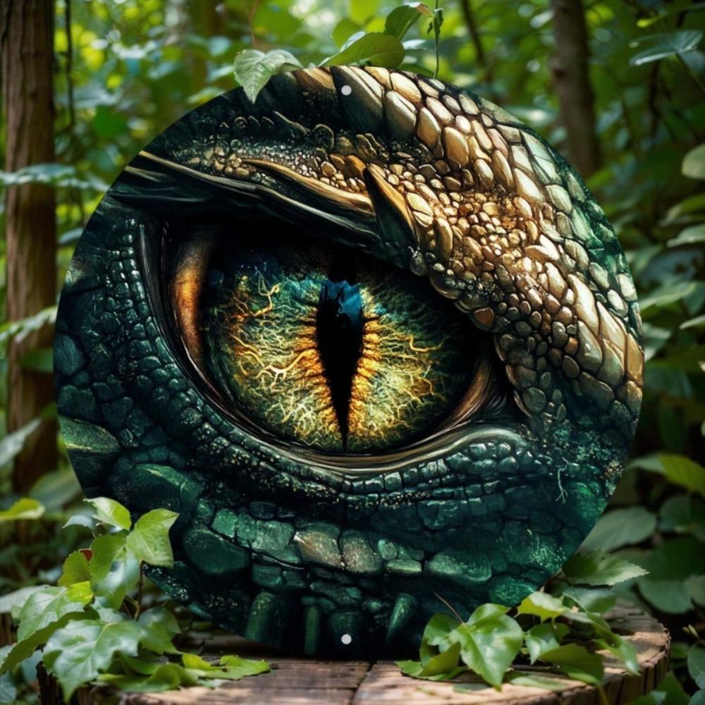 Классическое металлическое настенное искусство 'Глаз Дракона' Винтажное круглое алюминиевое украшение для дома