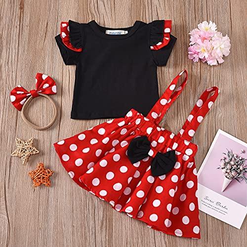 MUXIU Minnie Girls Halloween Costume Dress Children Cute Popular Polka Dot Skirt Cosplay Kids Short Sleeve Party Event Photo Shoot Performance Outfit