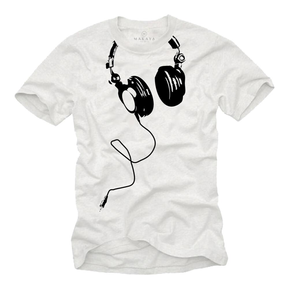 Electro House Music Mens T-Shirt with Headphones - Mens Techno Party DJ Shirt-