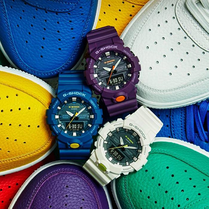 Casio Мужские кварцевые часы GA-800SC-2A из смолы, водонепроницаемые 200 м, ударопрочные, цифровые