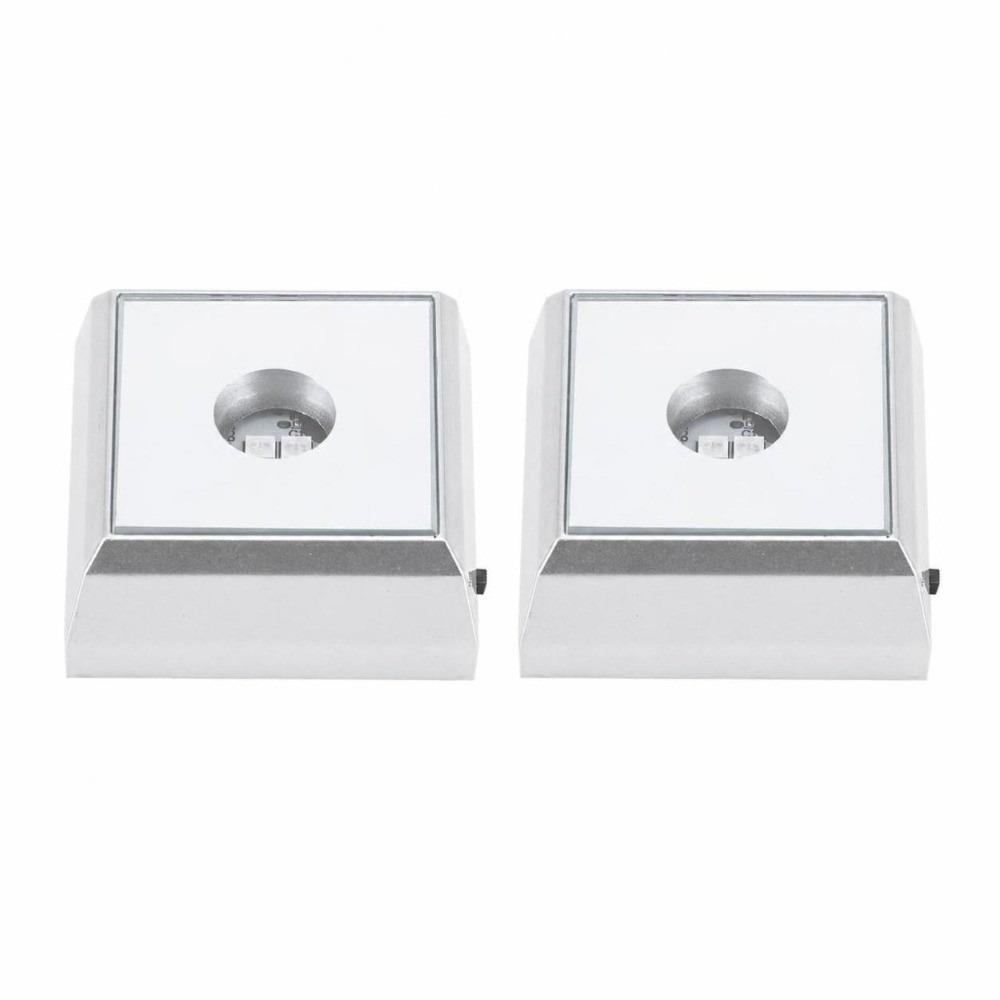 2 Pack Battery Powered LED Lamp Base 2 LEDs LED Holder Stand Display Base  Crystal Statue
