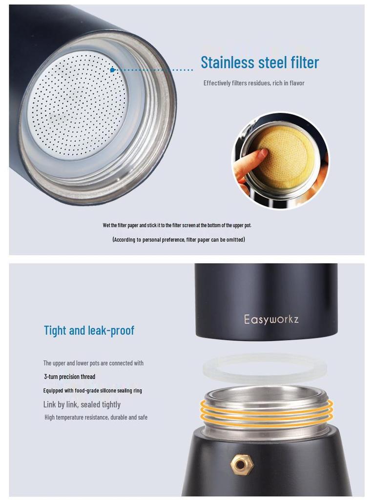 Кофеварка Мока Easyworkz из нержавеющей стали для индукционных плит