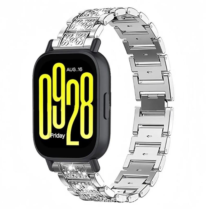 Diamond Strap and Case for Redmi Watch 5 Active Redmi Watch 3 Active/3 Lite Stainless Steel Watchband