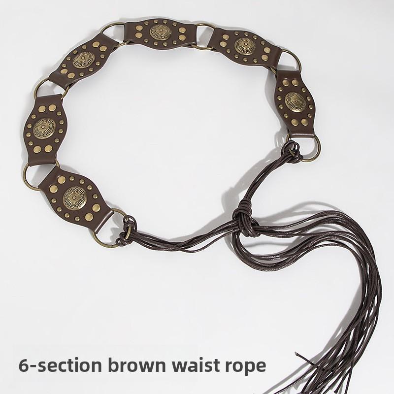 Artistic Vintage Faux Leather Belt With Irregular Design And Metal Buckle For Womens Casual Wear