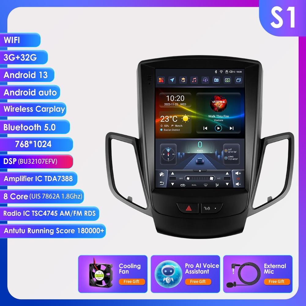 OSSURET 9,7-дюймовый экран QLED 2din Android автомобильный радиоприемник мультимедиа видеоплеер для Ford Fiesta 2009 - 2017 GPS Navi Carplay Auto 4G LTE RDS AI Bluetooth