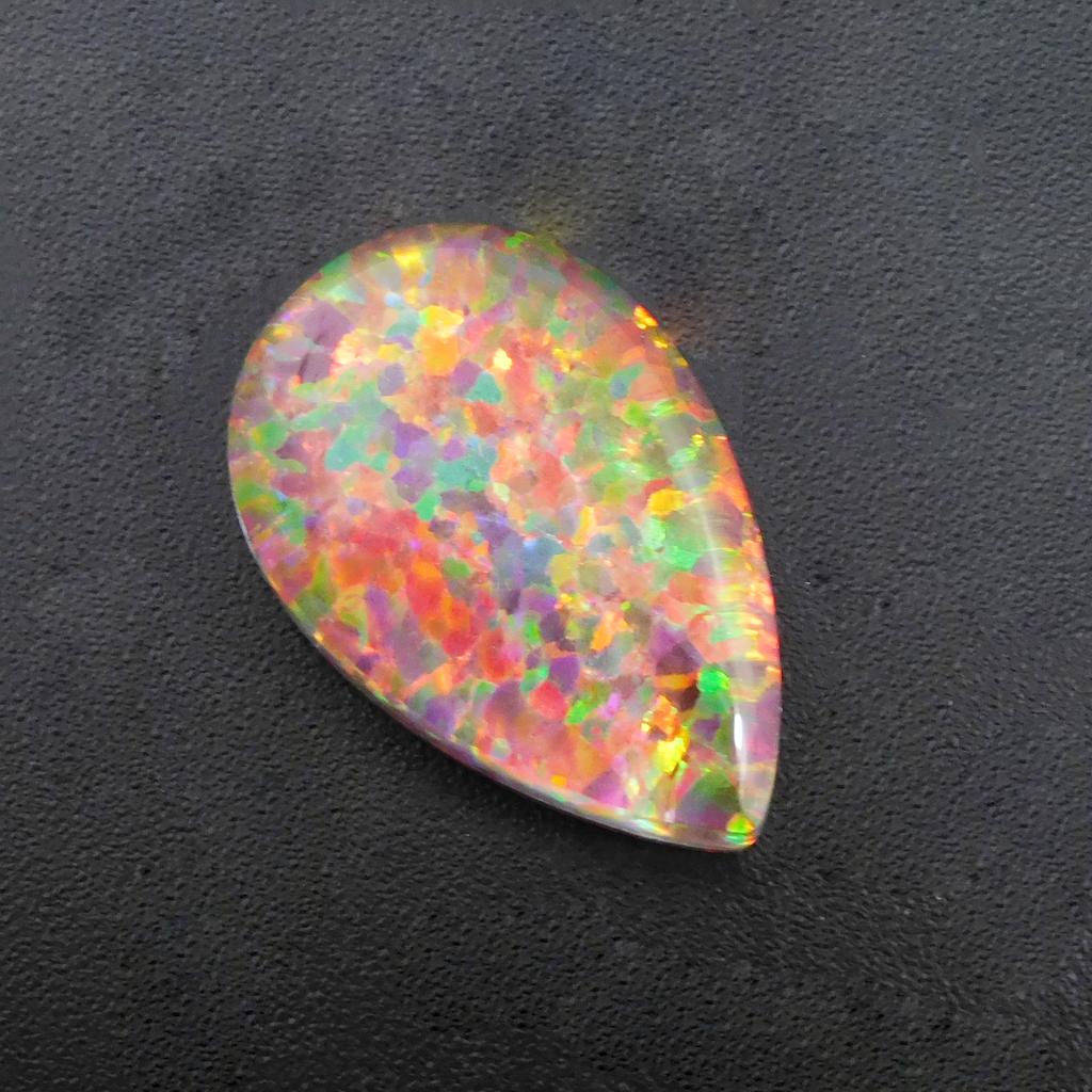 Lab Created Boulder Opal Pear 10.90 Ct Beautiful Certified Loose Gemstone