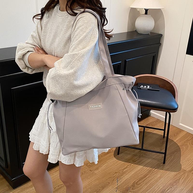 Summer New Simple Casual Cloth Bag Single Shoulder Fashion Lightweight Portable Tote Bag Commuting Class Armpit Bag