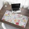 Protective Decorative Mat for Office Table Floral Watercolor Pattern 100x50 cm