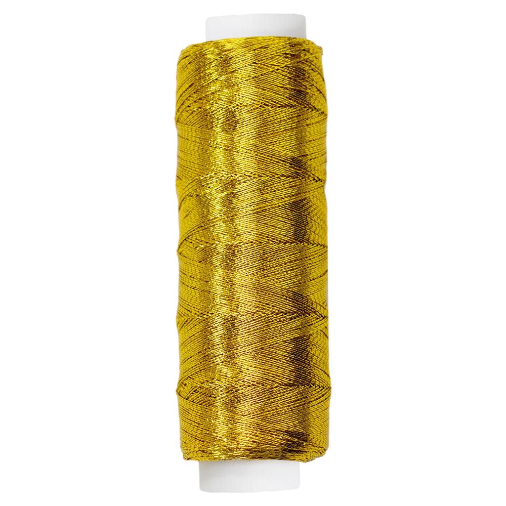 Яркая золотая и серебряная полиэстеровая швейная нить для различных проектов