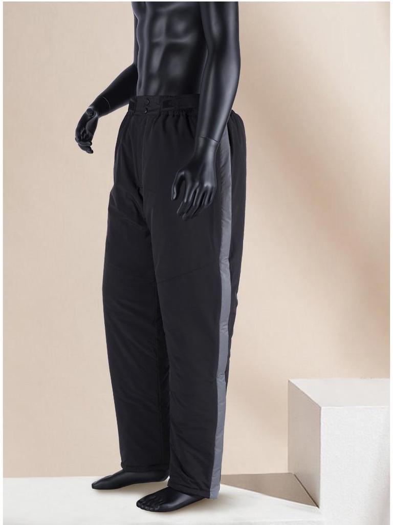 Мужские водонепроницаемые зимние хлопковые брюки с двойной молнией - быстросъемные, свободного кроя, с плюшевой подкладкой, теплые для улицы и рыбалки.