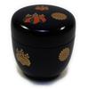Medium-sized Tea Caddy with Kodaiji Maki-e Lacquer and Colored Maki-e Lacquerware, Made of Resin, Made In Japan, Suitable for Tea Ceremonies