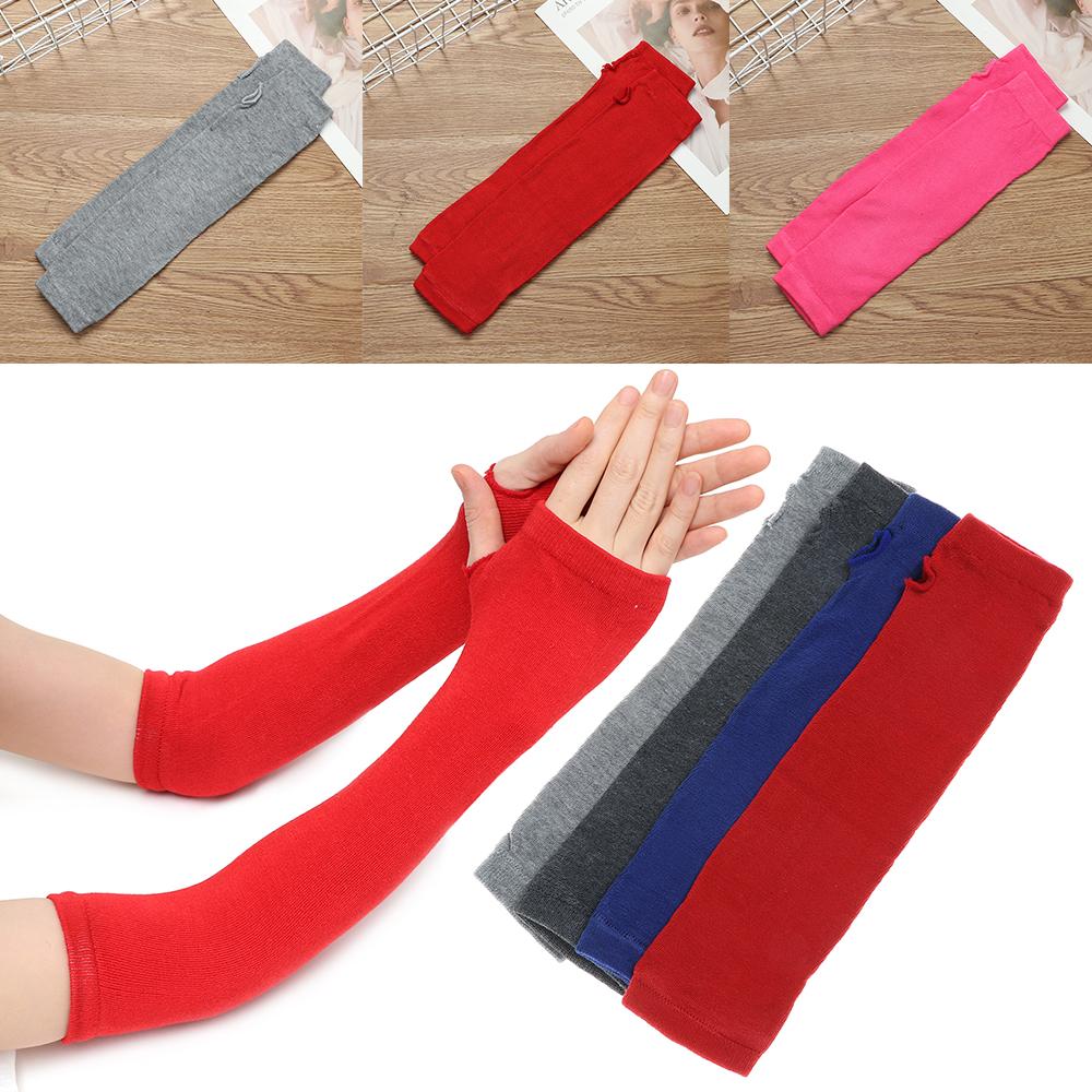 Oversleeve Winter Autumn Knitted Arm Warmers Elbow Mittens Fingerless Gloves Sleeves Long Gloves