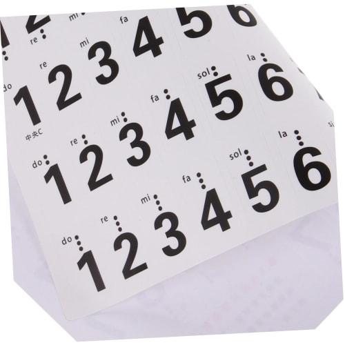 Hoement Removable Piano Keyboard Note Label Set, 88-Key Piano Key Stickers, Learning Piano Stickers with Notes and Numbers