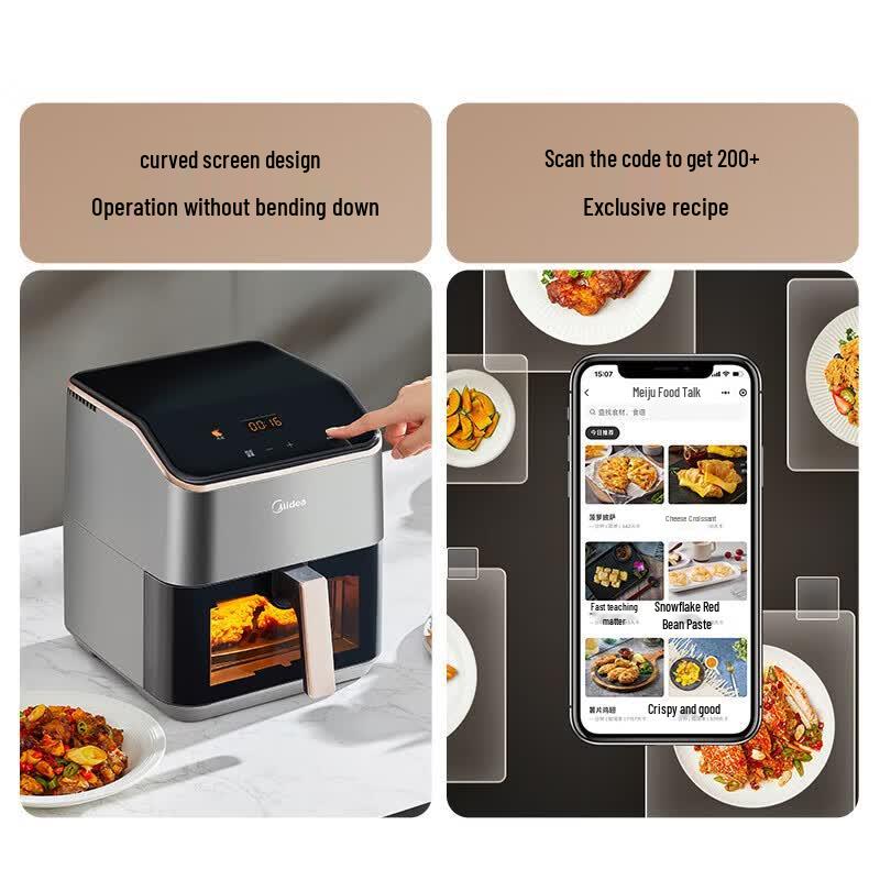 Midea AI Smart Visible Air Fryer CN plug (adapter included)
