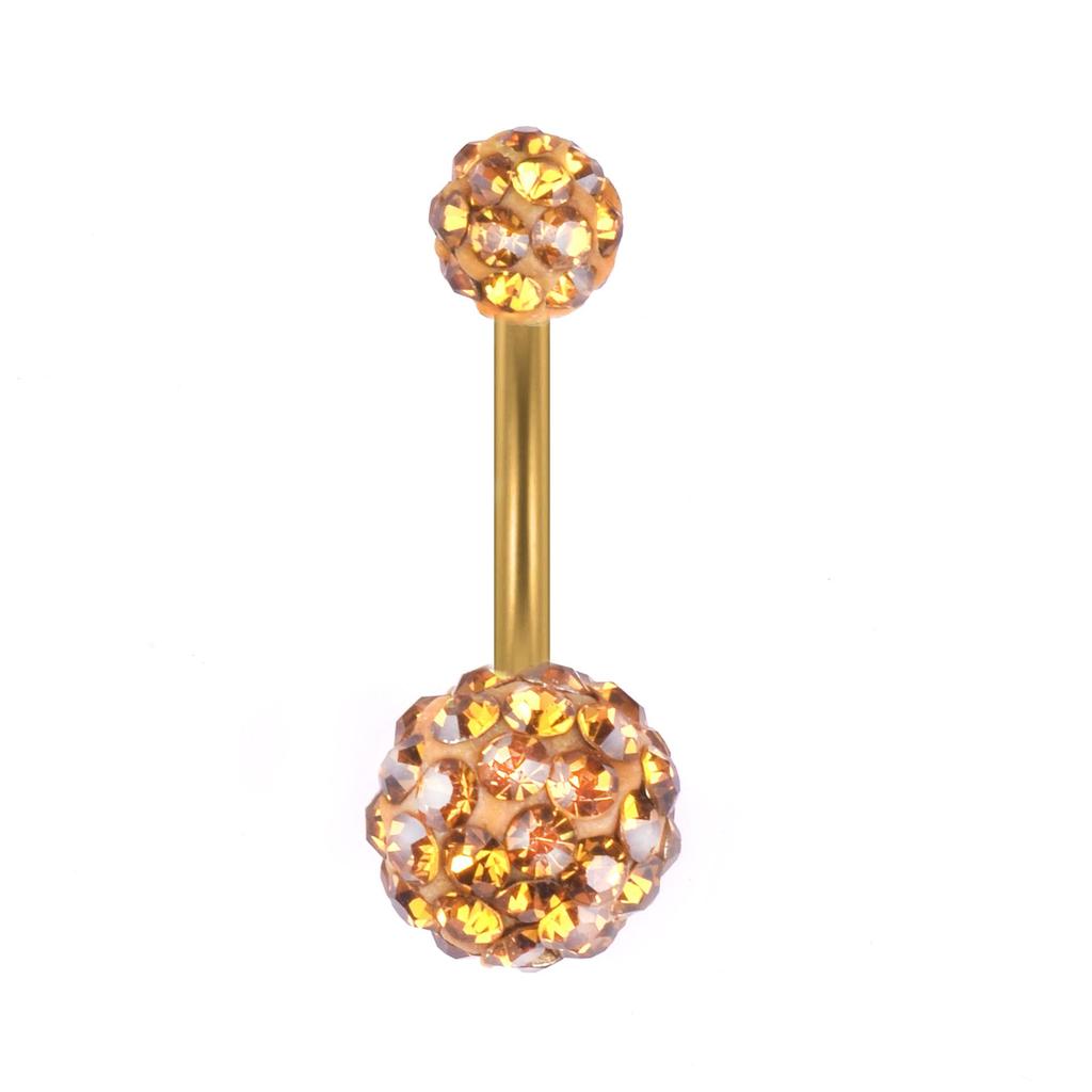 Hot Sale Polymer Clay Belly Button Ring with Diamond Ball
