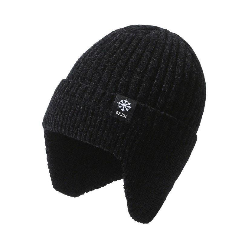 New wool hat men's winter thickened ear protection scarf two-piece suit cycling cold-resistant and warm knitted cold-proof