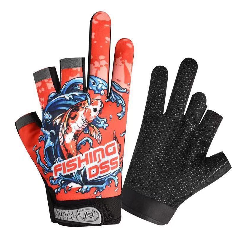 Перчатки для летней рыбалки: Защита от солнца, конструкция с тремя пальцами, нескользящая, противоударная, противопрокольная, износостойкая, не прилипающая приманка.
