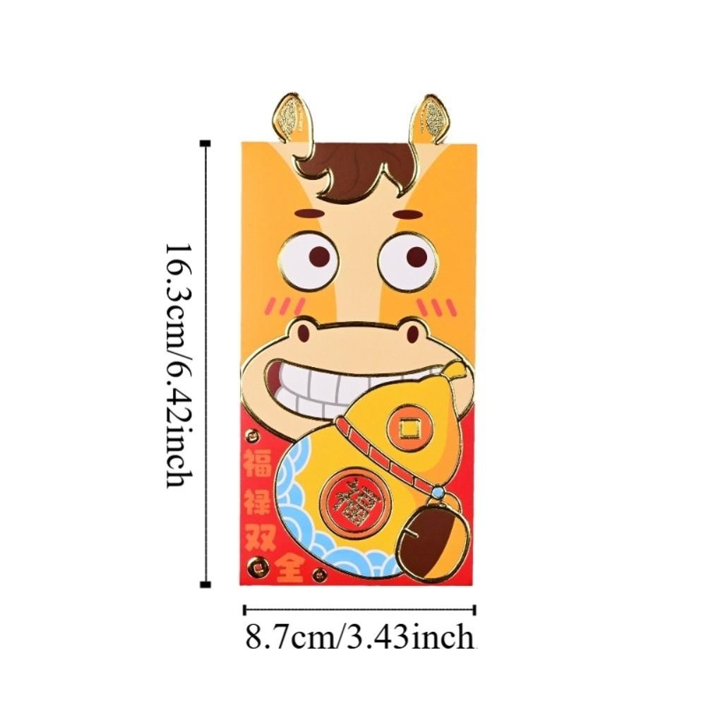 Traditional Bronzing 2026 Lucky Red Bag Horse Theme Bronzing Money Envelope  Chinese New Year
