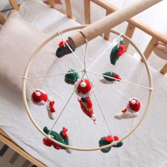 Рождественские ясли Мобиль Ручной работы Праздничный Декор для детской с Оленем Деревом Мягкий