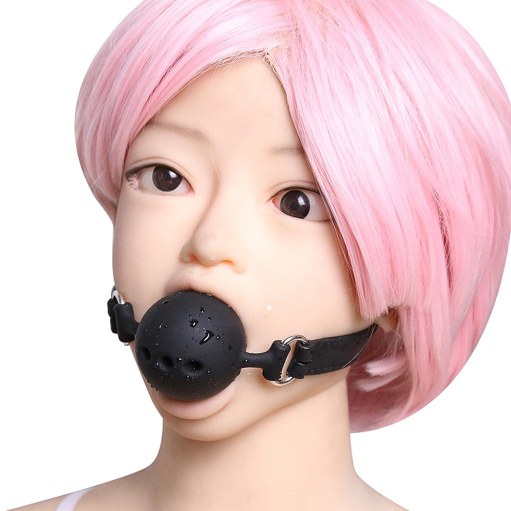 SM gag sex ball with hole soft rubber gag large, medium and small full silicone gag export source sex gag