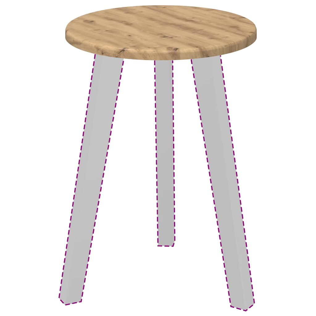 Artisan Oak Table Top Round Ø 30 x 1.5 cm Engineered Wood