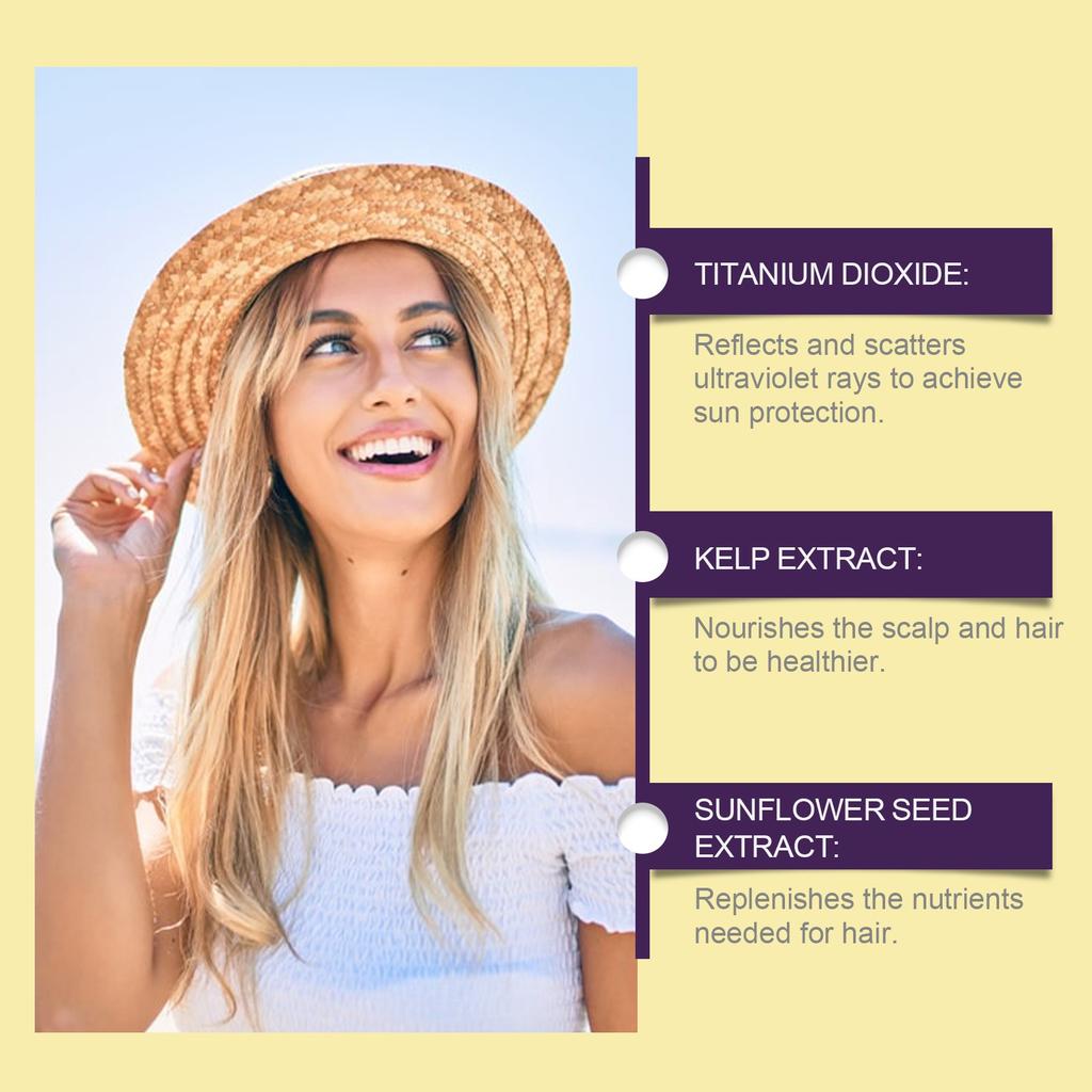 Солнцезащитный крем для волос и кожи головы, спрей для защиты кожи головы SPF30, предотвращает выцветание/сухость волос, подходит для походов/пляжа/бега(100мл