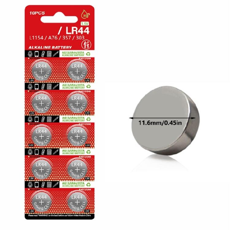 10pcs/sheet AG13 LR44 Button Cell Batteries 1.5V High Capacity Coin Battery for Watches Toys And Small Electronics