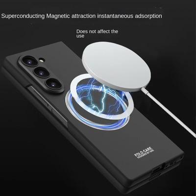 Магнитный чехол для телефона с беспроводной зарядкой для Samsung Galaxy Z Fold 6 5 4 3 Fold6 Fold5 Fold4 Fold3 5G Hard Shell Защитный чехол