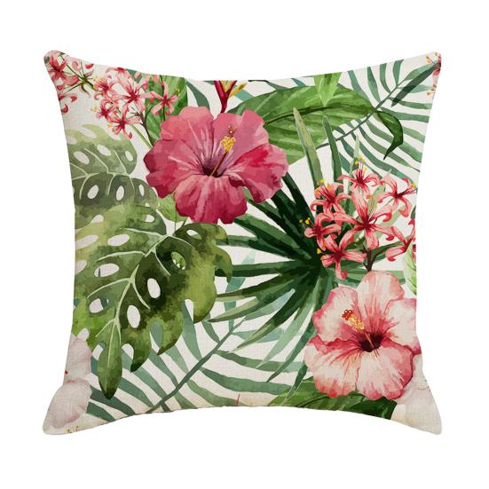Plant Print Pillowcase, Breathable All-Season Pillow Cover, Nordic Tropical Plant Design Pillow Cover, Soft Decorative Cushion Case for Sofa Bed Chair