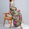 Early Autumn Bohemian Retro Cotton and Linen Print Loose Casual Long Sleeved Big Swing Long Dress for Women Dresses