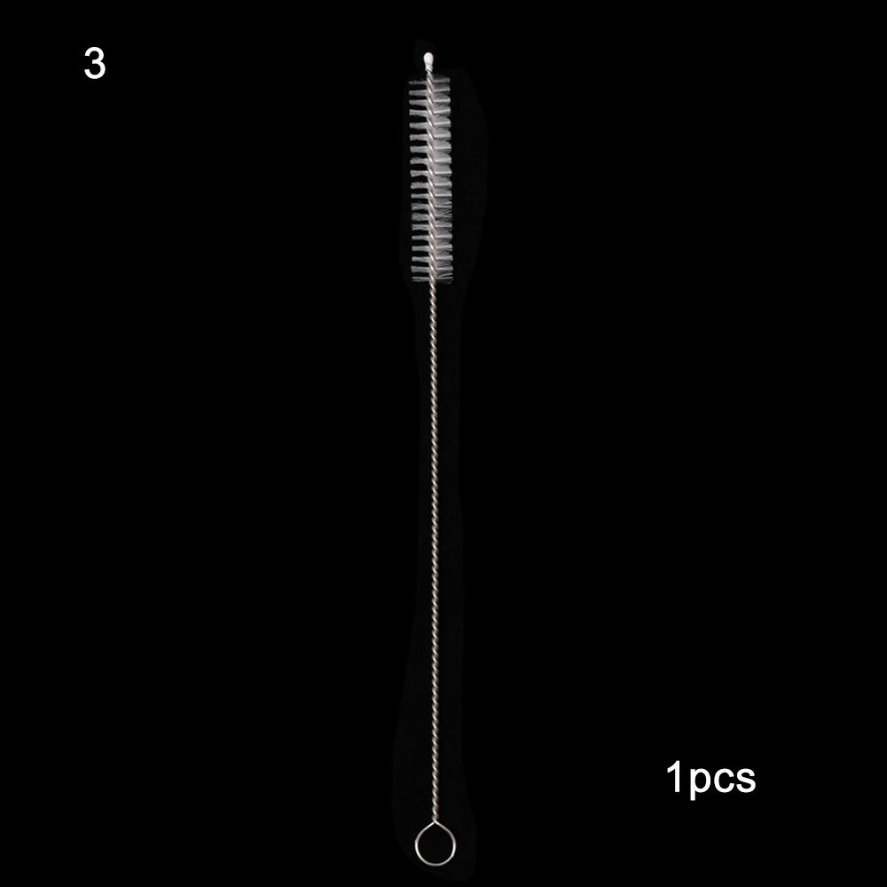 1/5PCS New Stainless Steel Spiral Handle Soft Cleaning Tools Bottle Brush Straw Cleaner Water Cup