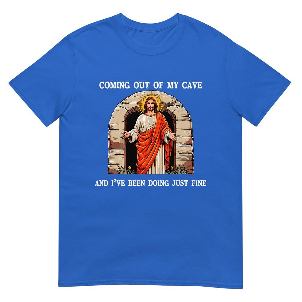 Funny Easter Jesus Coming Out Of My Cave Retro Humor Easter TShirt