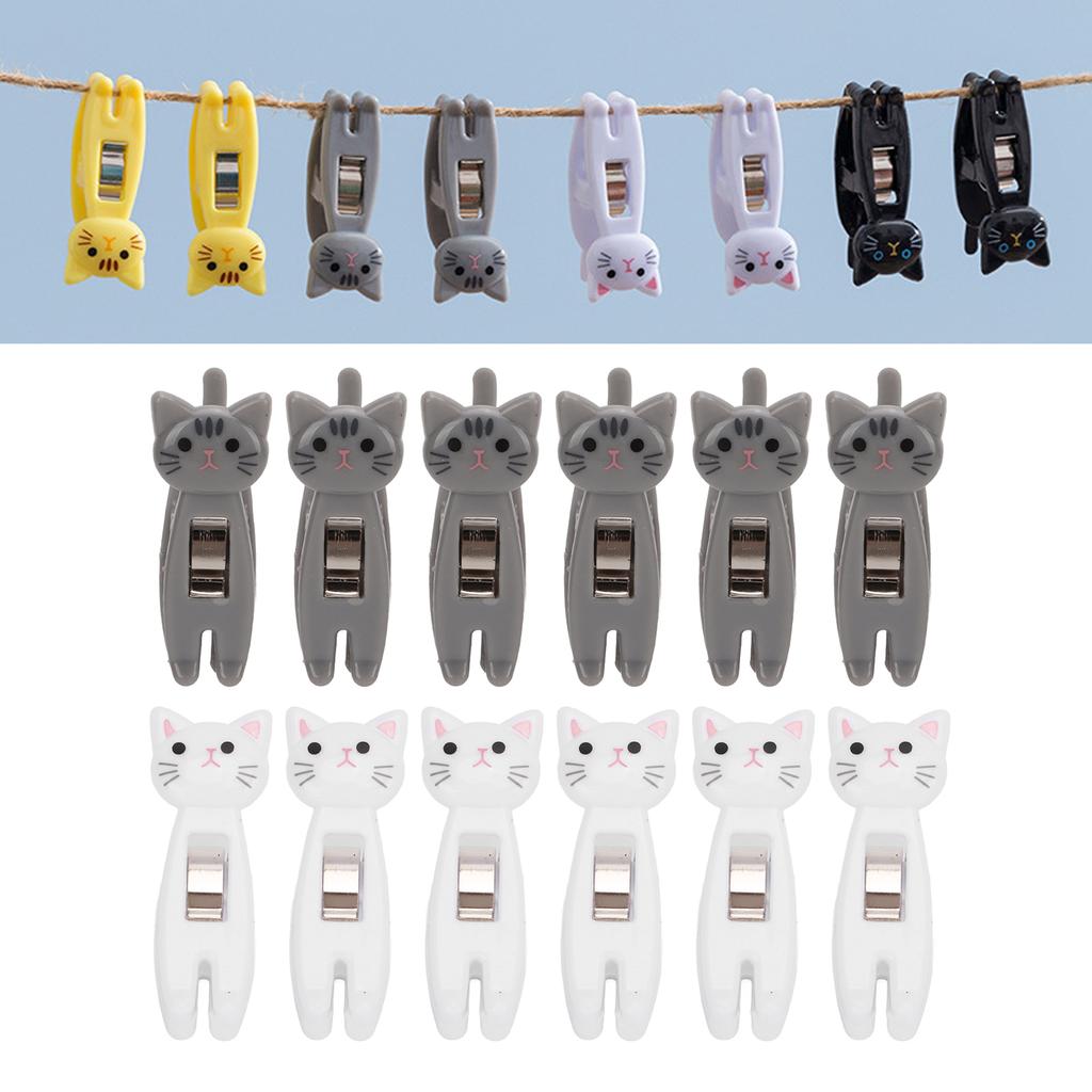 6 шт. зажимов для кошачьих закусок, противоскользящие полоски, ручка, металлическая пружина, прочный захват, зажим для еды, сумки, закуски, для одежды