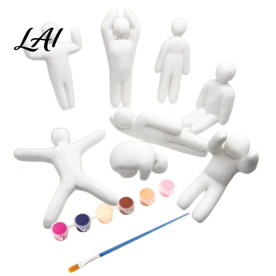 Creative Gift for Artists 3D Printed Paintable Figurines Unpainted Pure White Character Miniature Animal Ornaments Models DIY Multi-Pose Ornaments,