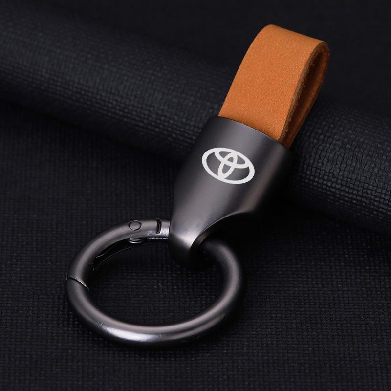 Simply styling Leather Alloy Car Keyring Keychain Key Holder For Toyota 86 Corolla Prius YARiS Hilux CHR SUPRA RAV4 Accessories