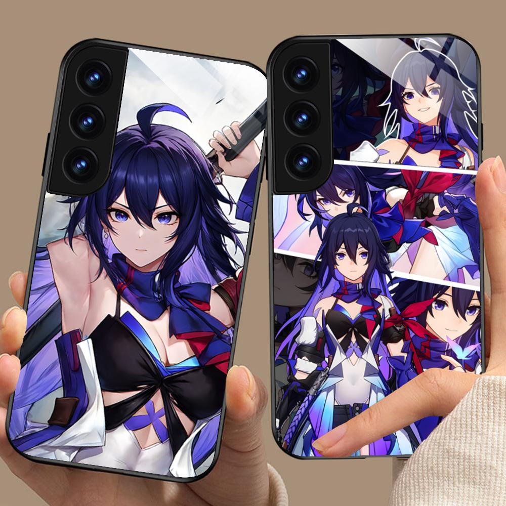 HSR Seele Стеклянный чехол для мобильного телефона Samsung Galaxy S26 S25 S24 S23 S22 S21 S20 Note20 Plus FE Ultra Цветной чехол