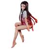 14cm Anime Demon Slayer Sitting Posture Cheongsam Sexy Figure Kamado Nezuko Car Case Ornament PVC Action Figure Collection Toys