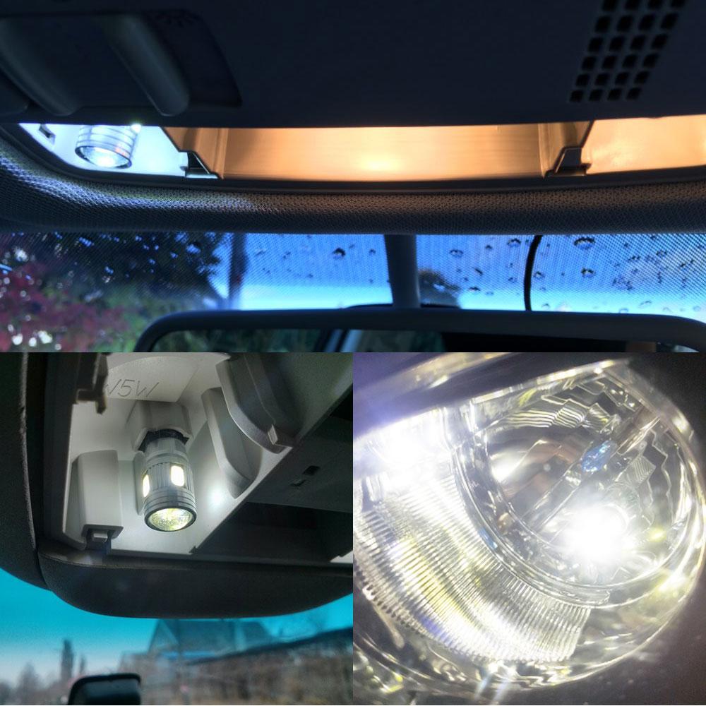2X T10 W5W светодиодный указатель поворота номерного знака автомобиля, светодиодный Canbus купольный светильник для чтения в салоне, стояночный фонарь заднего хода, стоп-сигнал 5W5 5630 6SMD 12 В